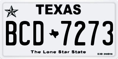 TX license plate BCD7273