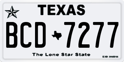 TX license plate BCD7277