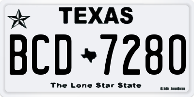 TX license plate BCD7280