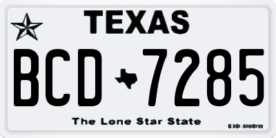 TX license plate BCD7285