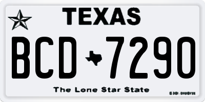 TX license plate BCD7290