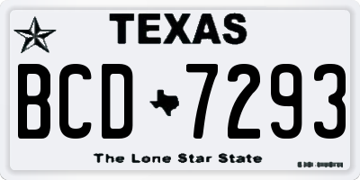 TX license plate BCD7293