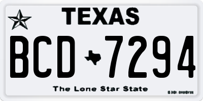 TX license plate BCD7294