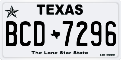 TX license plate BCD7296