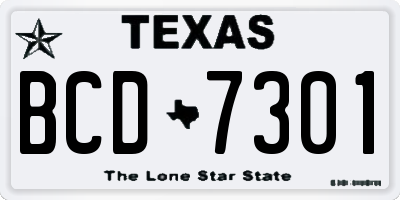 TX license plate BCD7301