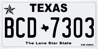 TX license plate BCD7303