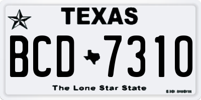 TX license plate BCD7310