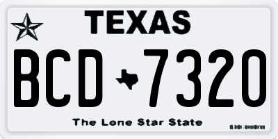 TX license plate BCD7320