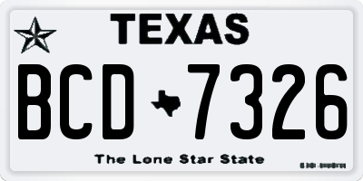 TX license plate BCD7326