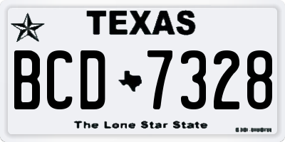 TX license plate BCD7328