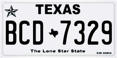 TX license plate BCD7329