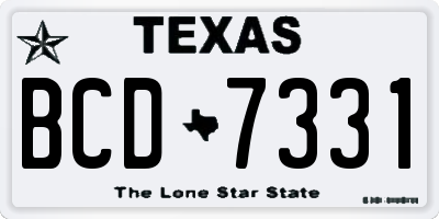 TX license plate BCD7331