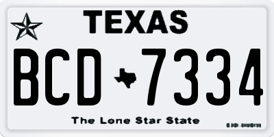 TX license plate BCD7334