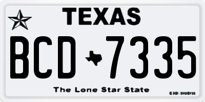 TX license plate BCD7335