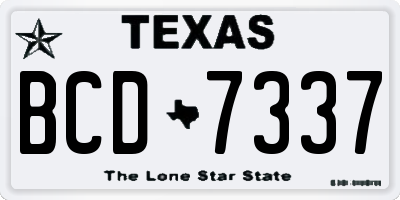 TX license plate BCD7337
