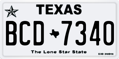 TX license plate BCD7340