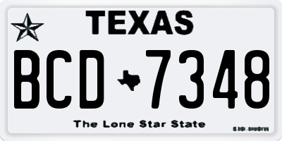 TX license plate BCD7348