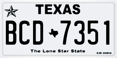 TX license plate BCD7351