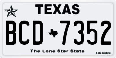 TX license plate BCD7352