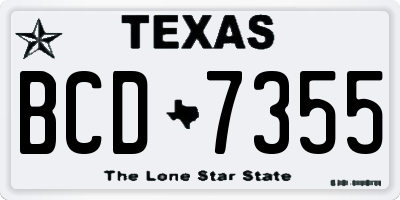 TX license plate BCD7355