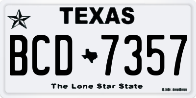 TX license plate BCD7357