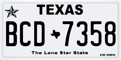 TX license plate BCD7358
