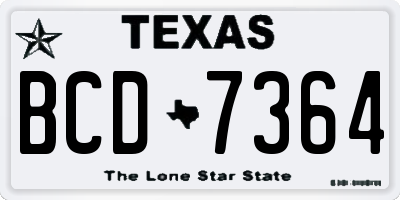 TX license plate BCD7364