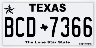 TX license plate BCD7366