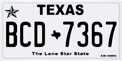 TX license plate BCD7367