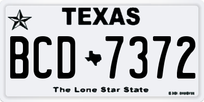 TX license plate BCD7372