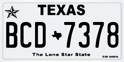 TX license plate BCD7378