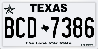 TX license plate BCD7386