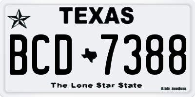 TX license plate BCD7388