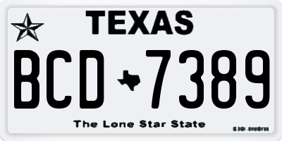 TX license plate BCD7389