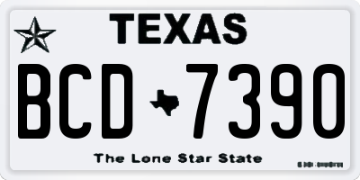 TX license plate BCD7390