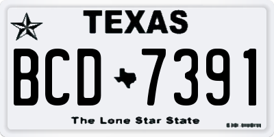 TX license plate BCD7391