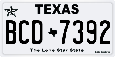 TX license plate BCD7392