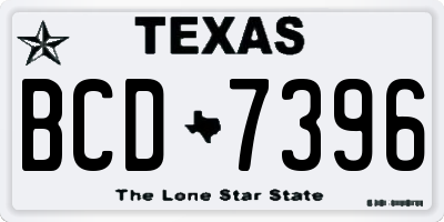 TX license plate BCD7396