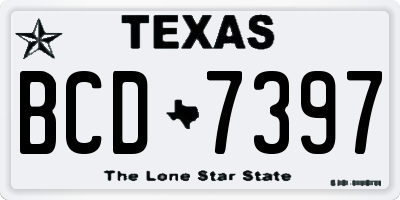 TX license plate BCD7397