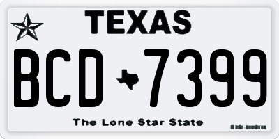 TX license plate BCD7399