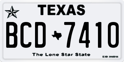 TX license plate BCD7410