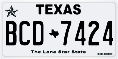 TX license plate BCD7424