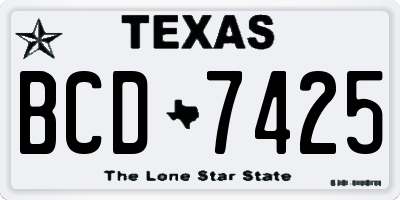 TX license plate BCD7425