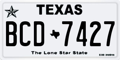 TX license plate BCD7427