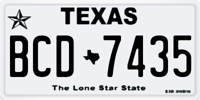 TX license plate BCD7435