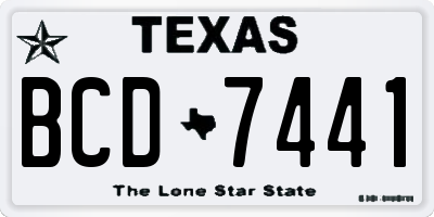TX license plate BCD7441