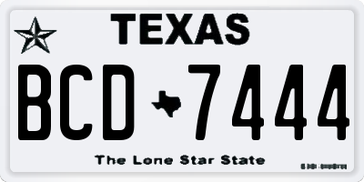 TX license plate BCD7444