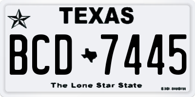 TX license plate BCD7445