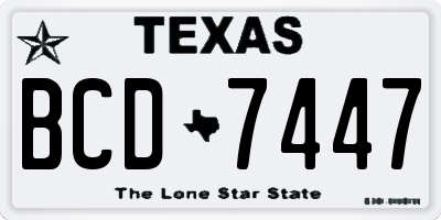 TX license plate BCD7447