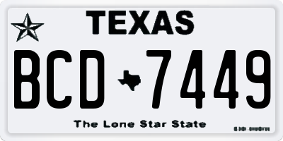 TX license plate BCD7449
